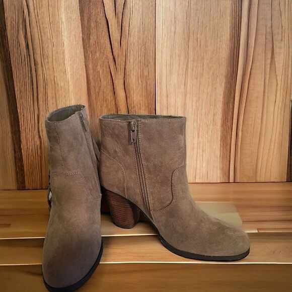NEW WOMENS MADDEN GIRL DESCENT TAUPE ANKLE BOOTS WITH FRINGE 6.5 - Picture 4 of 9